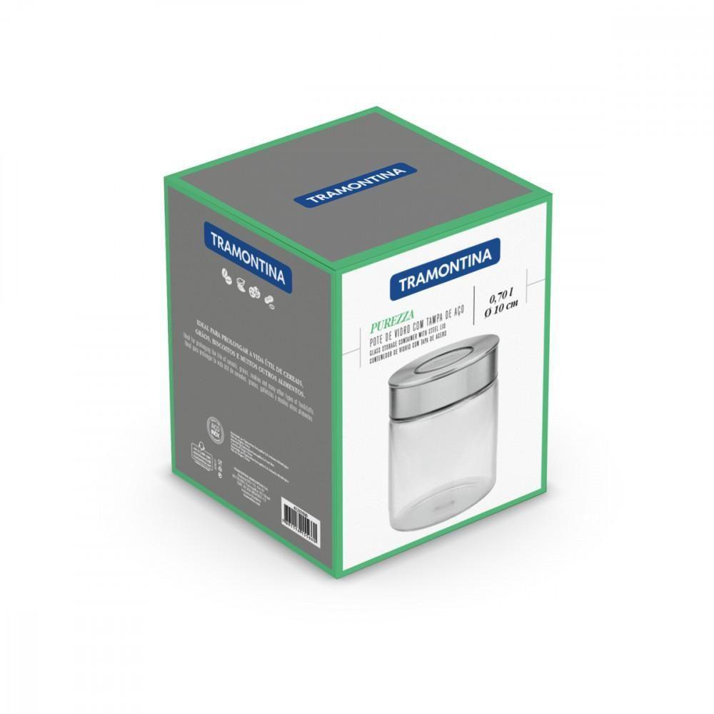 Pote de Vidro Tramontina Tampa de Aço Inox 10 Cm 0,7 L - 6