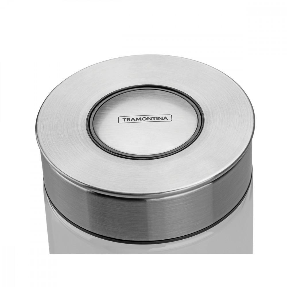 Pote de Vidro Tramontina Tampa de Aço Inox 10 Cm 1 L - 2