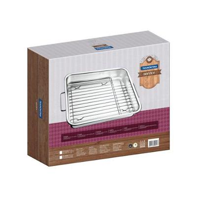 Assadeira Tramontina Service Em Inox Com Grelha 39X33Cm 6,4L