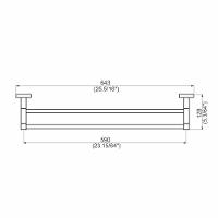 Porta Toalha Duplo - Preto Fosco - Quadra - 2