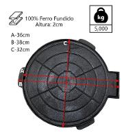 Tampa Tampão De Chão Passagem Articulado Ferro Fundido 32cm - 2