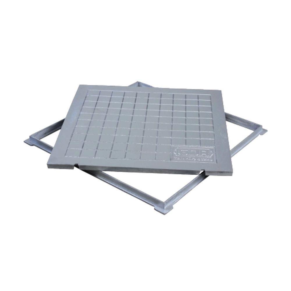 Tampa Tampão Chão Alumínio Fundido Quadrado Simples 50x50cm - 3