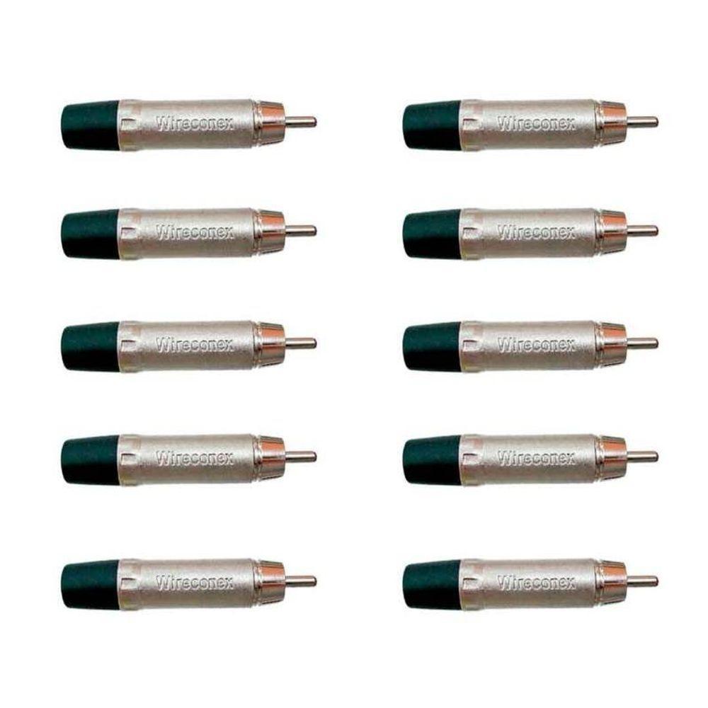 Kit Conector Plug Rca Macho Wc 1212 Bk (10un) Wireconex - Pç - 10 - 1