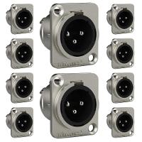 Conector Xlr Macho Wc 1033 Mp Bk Ni 3p Painel Wireconex 10 Unidades - 1