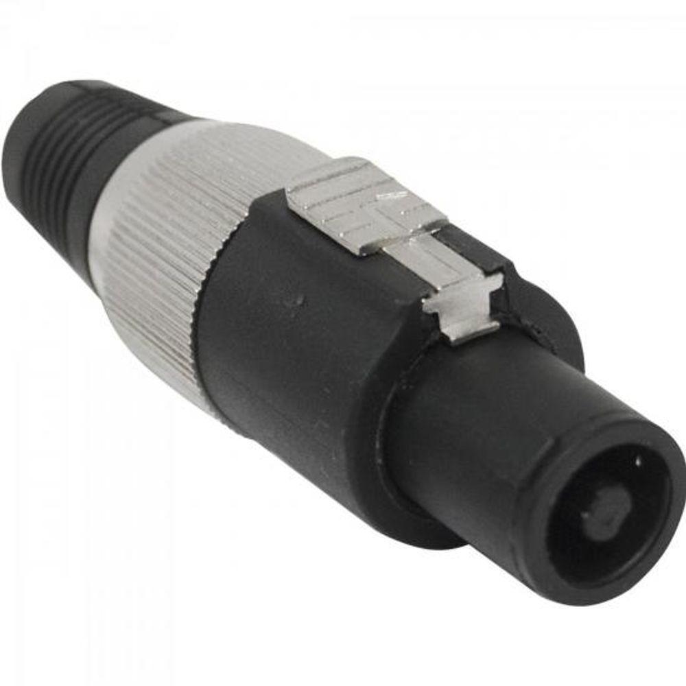 Conector Speakon De Linha Macho 4 Pólos Pgsp0004 Preto-Cinza - 1