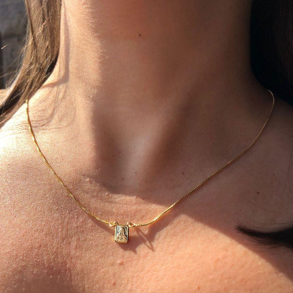 Escapulário Com Mini Medalhas Folheado Em Ouro 18K - 2
