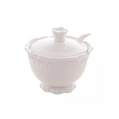 Açucareiro Em Porcelana Alto Relevo Branco 200ml Wolff