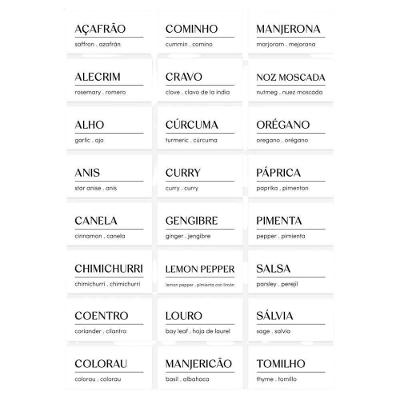 Etiquetas Adesivas Para Temperos + Mantimentos + Despensa 56 Unidades Ou