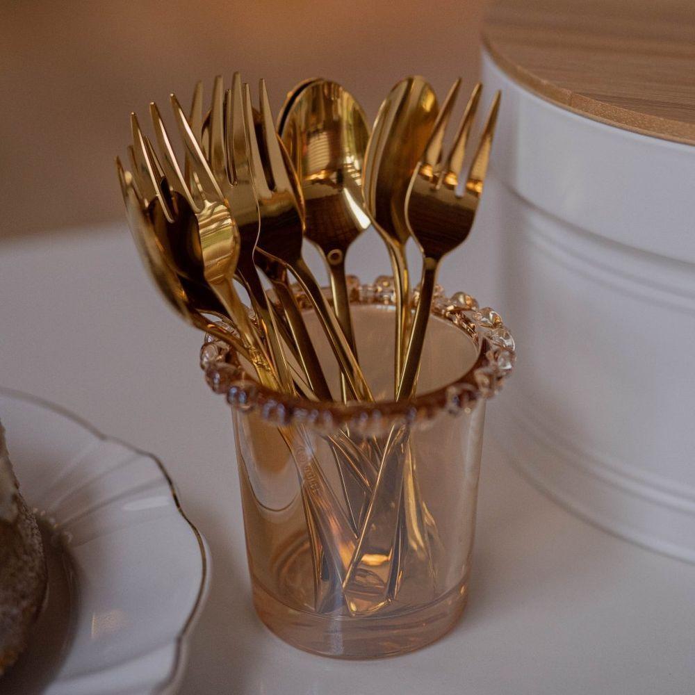 Faqueiro Em Inox Berna Dourado Com 30 Peças Wolff - 4