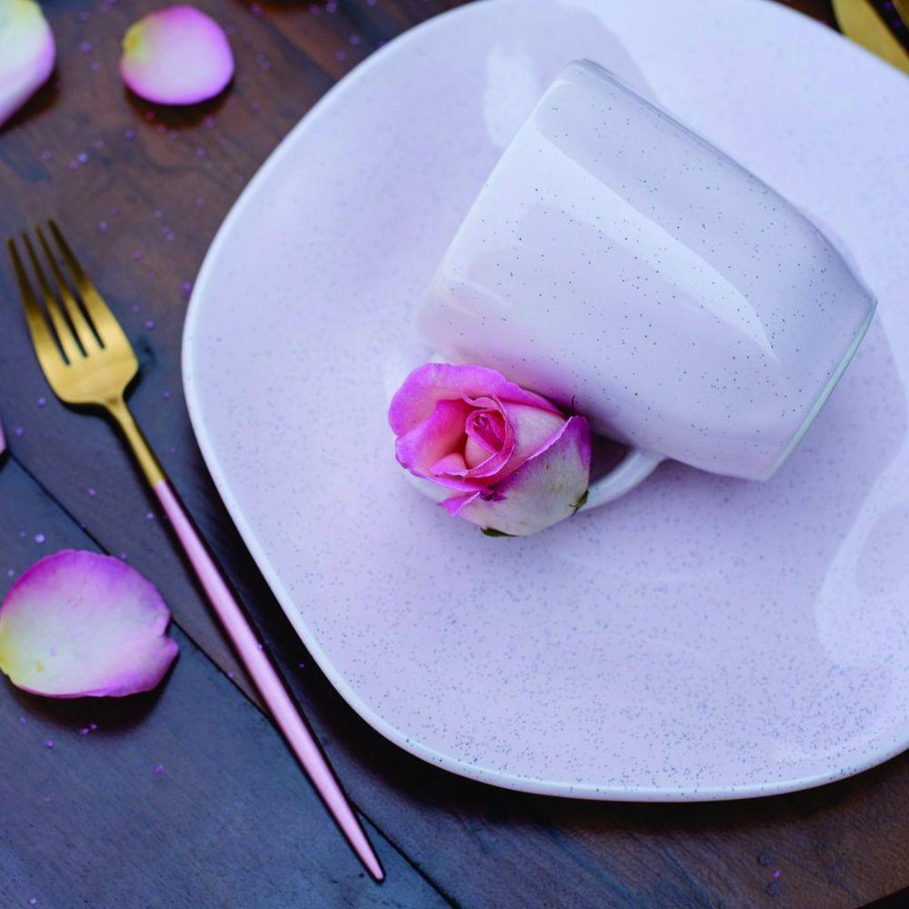 Jogo De Pratos Sobremesa Em Porcelana Ryo Com 6 Peças 21,5cm Oxford Pink Sand - 2