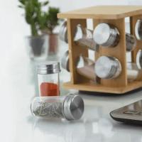 Jogo De Porta Condimentos Com Suporte Giratório Em Bambu Com 8 Potes 90ml Mimo Style - 3