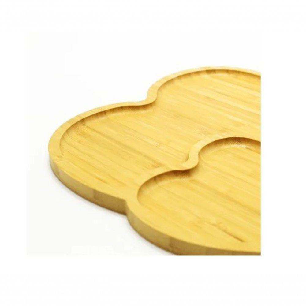 Petisqueira Em Bambu Coração Com 2 Divisórias Cx095 - Casita - 2