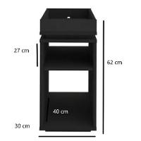 Mesa De Cabeceira Lateral Preto Em Mdf - 2