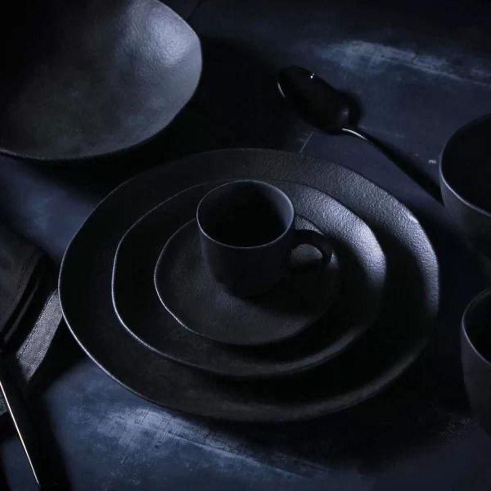 Xícara Para Café Com Pires Em Cerâmica Preto Matte 100ml Porto Brasil - 5