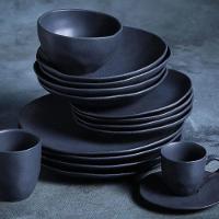 Xícara Para Café Com Pires Em Cerâmica Preto Matte 100ml Porto Brasil - 2