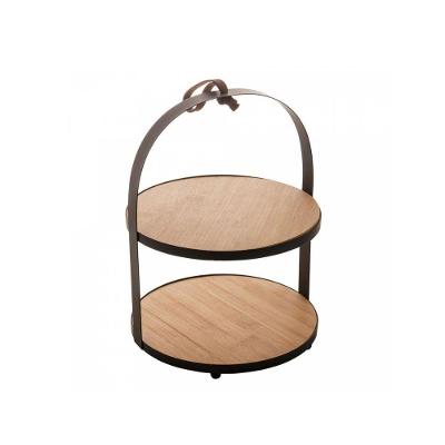 Prato Duplo Em Bambu Com Moldura Em Metal 20x26cm Lyor