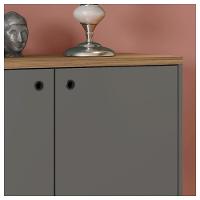 Armário Baixo 2 Porta Multi Cinza Com Pés Cilindrico Caemmun - 5