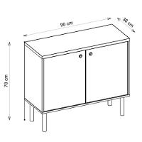 Armário Baixo 2 Porta Multi Cinza Com Pés Cilindrico Caemmun - 6