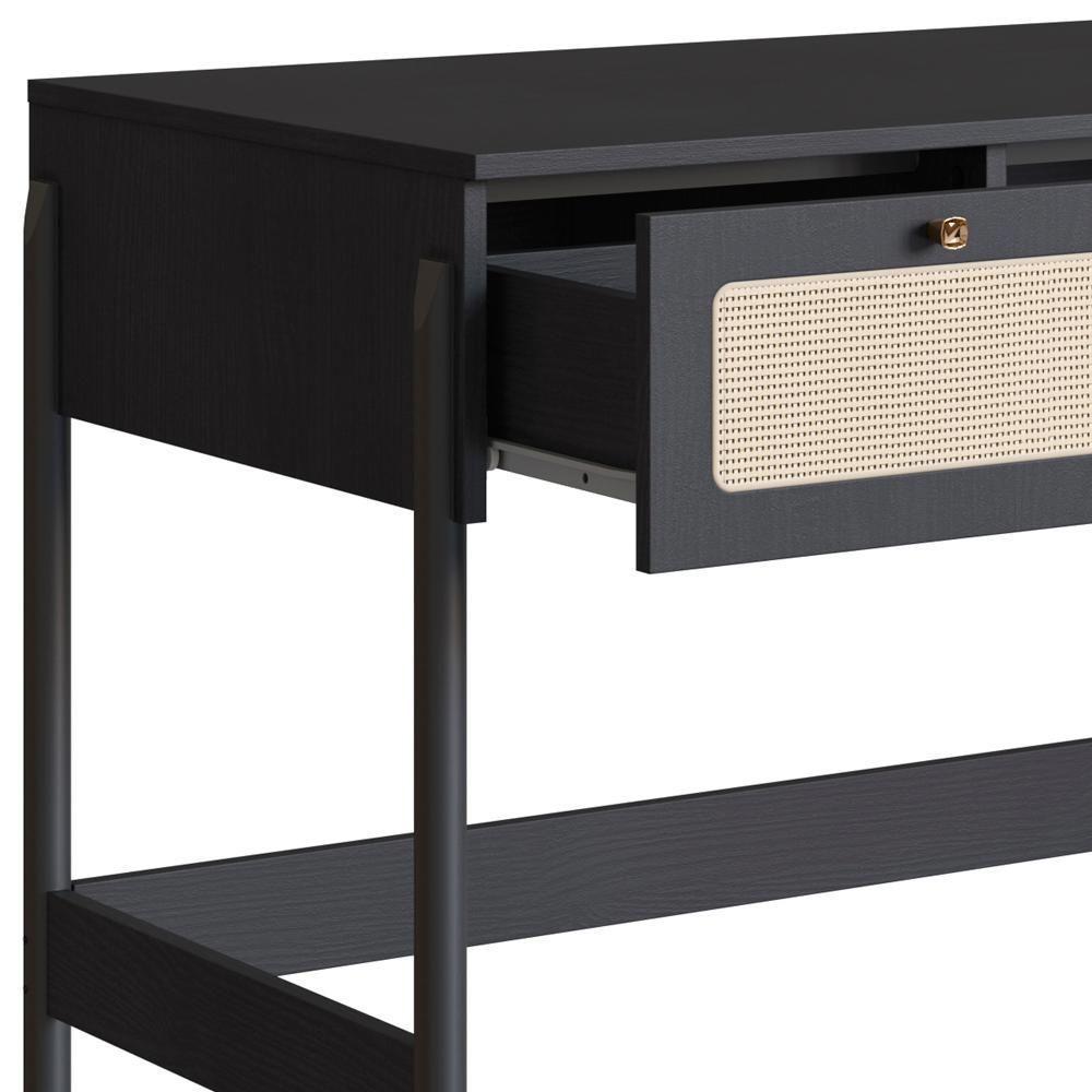 Escrivaninha 2 Gavetas Palhinha 27931 Linha Oslo Nero Artesano Nero - 8