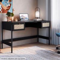 Escrivaninha 2 Gavetas Palhinha 27931 Linha Oslo Nero Artesano Nero - 7