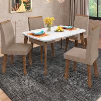 Mesa De Jantar 4 Lugares Nancy 1,20 X 0,90 Oblongo Off White - 1