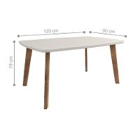 Mesa De Jantar 4 Lugares Nancy 1,20 X 0,90 Oblongo Off White - 4