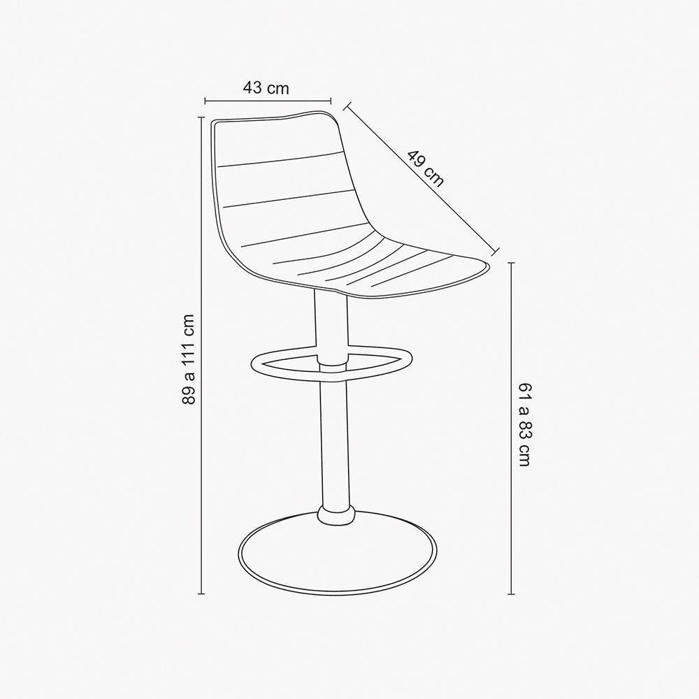 Kit 2 Banquetas Decorativas Travis Pu Com Regulagem De Altura Base Disco C/apoio Para Os Pés Caramelo/preto G56 - Gran Belo - 8