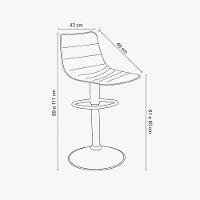 Kit 2 Banquetas Decorativas Travis Pu Com Regulagem De Altura Base Disco C/apoio Para Os Pés Caramelo/preto G56 - Gran Belo - 8