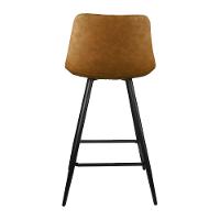 Kit 4 Banquetas Decorativas Magé Pu Matelassê C/apoio Para Os Pés Base Em Aço Marrom G56 - Gran Belo - 7