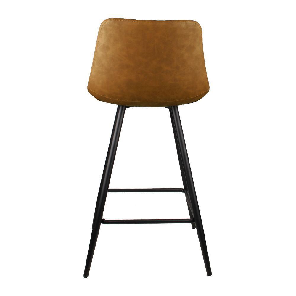 Kit 2 Banquetas Decorativas Magé Pu Matelassê C/apoio Para Os Pés Base Em Aço Marrom G56 - Gran Belo - 4