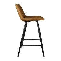 Kit 3 Banquetas Decorativas Magé Pu Matelassê C/apoio Para Os Pés Base Em Aço Marrom G56 - Gran Belo