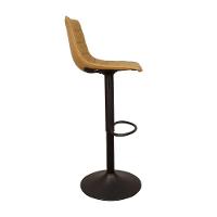 Kit 4 Banquetas Decorativas Travis Pu Com Regulagem De Altura Base Disco C/apoio Para Os Pés Caramelo/preto G56 - Gran Belo - 7