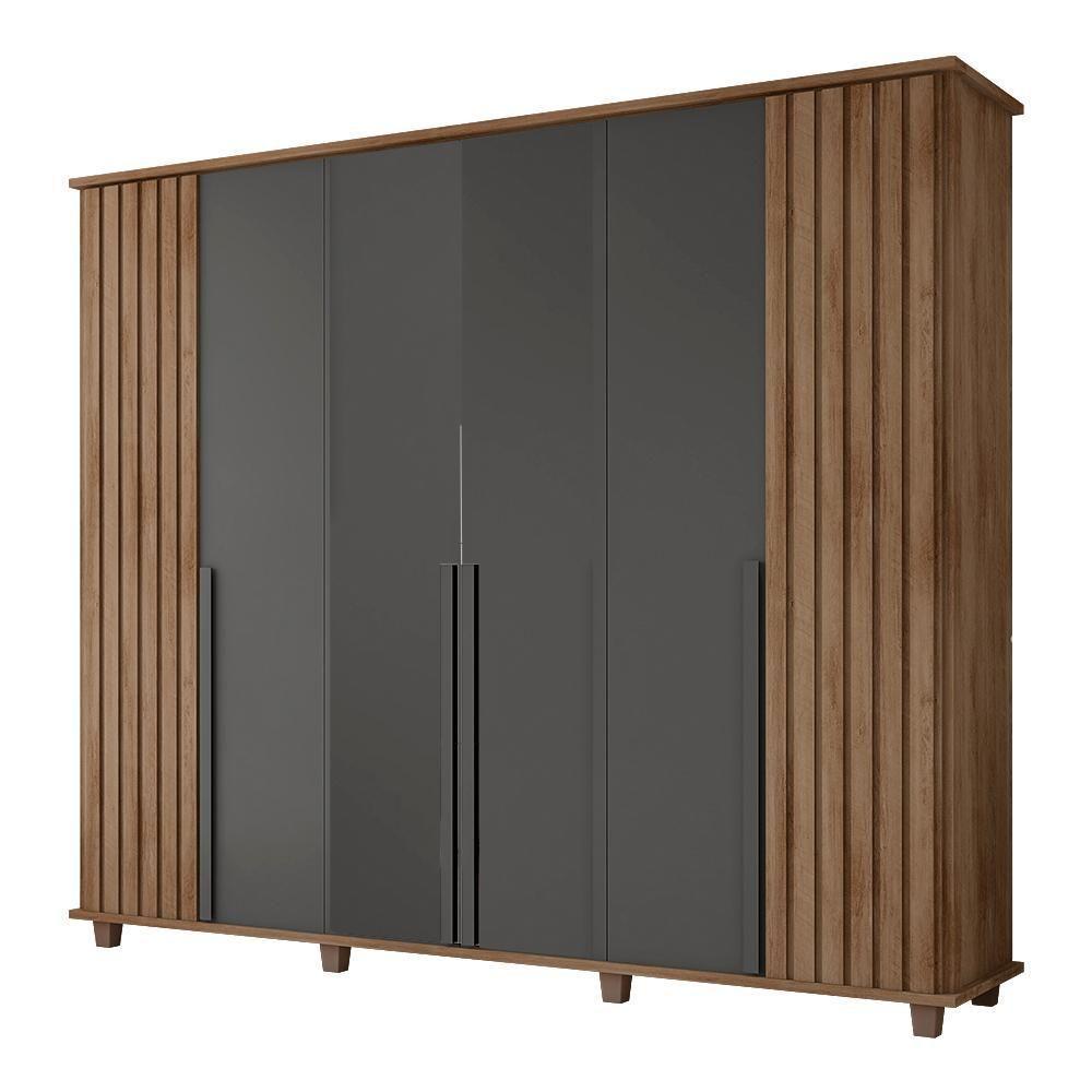 Guarda Roupa Com 6 Portas Varese Cinamomo Grafite - 1