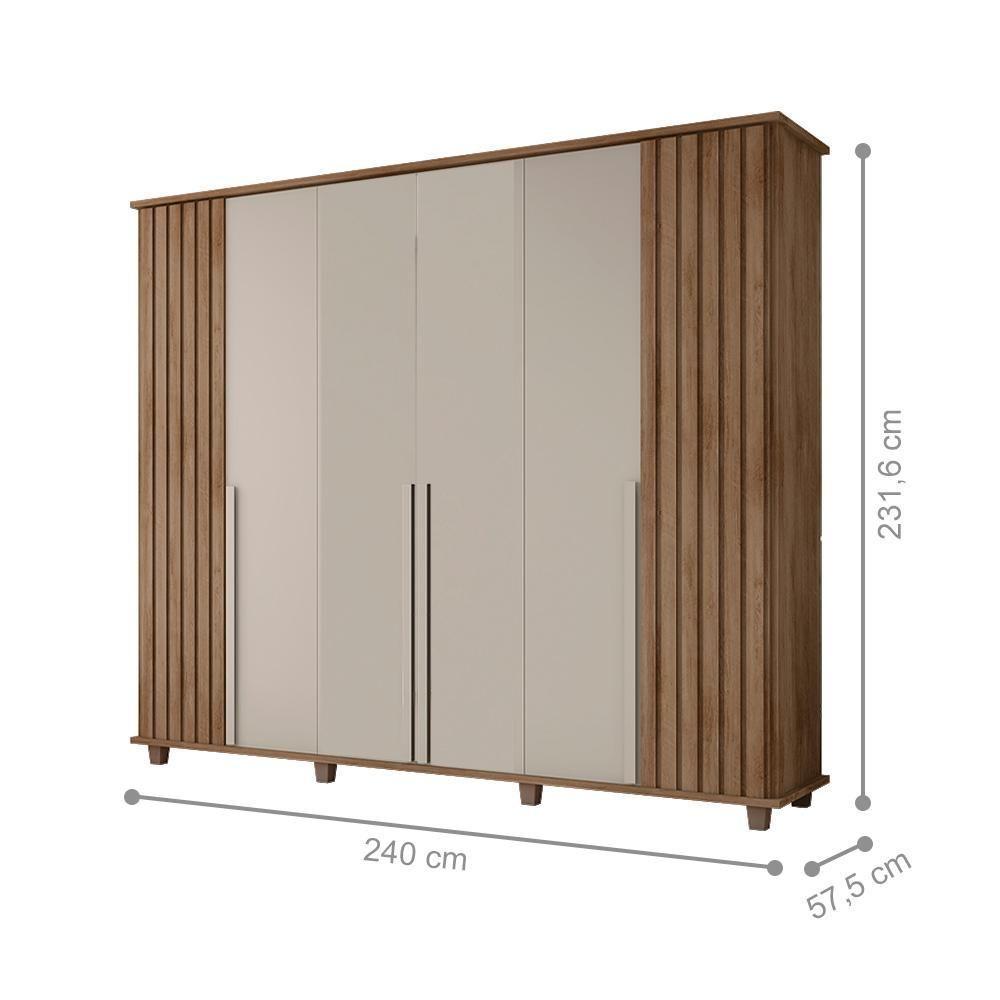 Guarda Roupa Com 6 Portas Varese Cinamomo Off White - 3