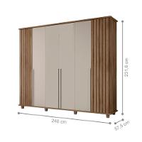 Guarda Roupa Com 6 Portas Varese Cinamomo Off White - 3