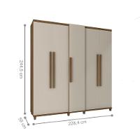 Guarda Roupa 5 Portas Toyota Cinamomo Off White - 3