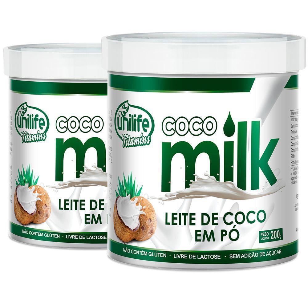 Kit 2 Coco Milk Unilife Leite De Coco Em Pó 200g - 1