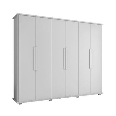 Guarda Roupa Casal Bolzano 6 Portas 4 Gavetas Branco MDP-MDF RV Móveis