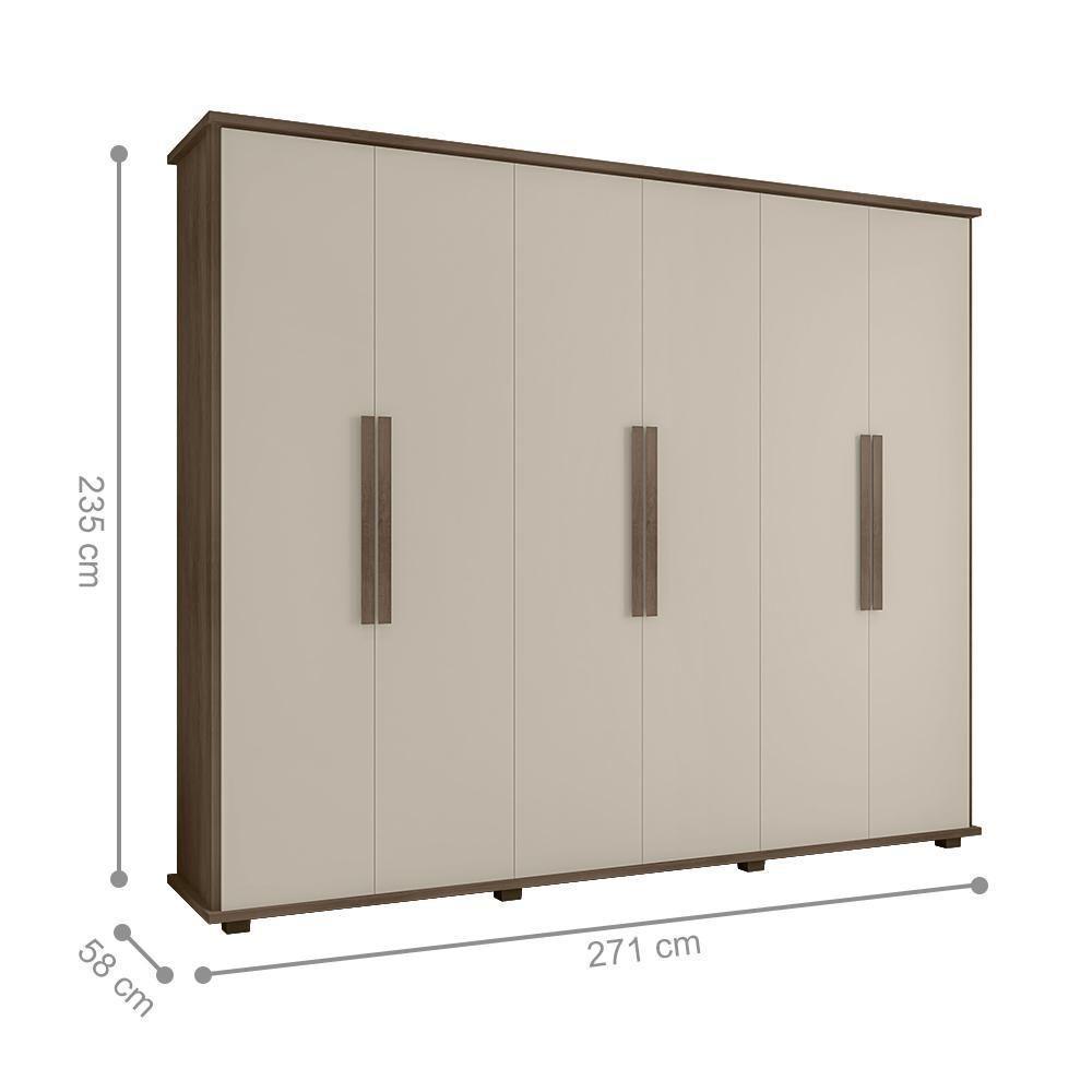 Guarda-roupa Com 4 Gavetas Bolzano Freijó Off White - 3