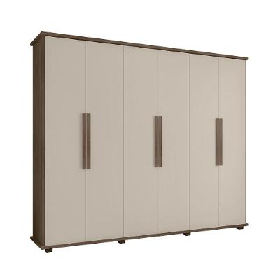 Guarda Roupa Casal Bolzano 6 Portas 4 Gavetas Freijó Off White MDP-MDF