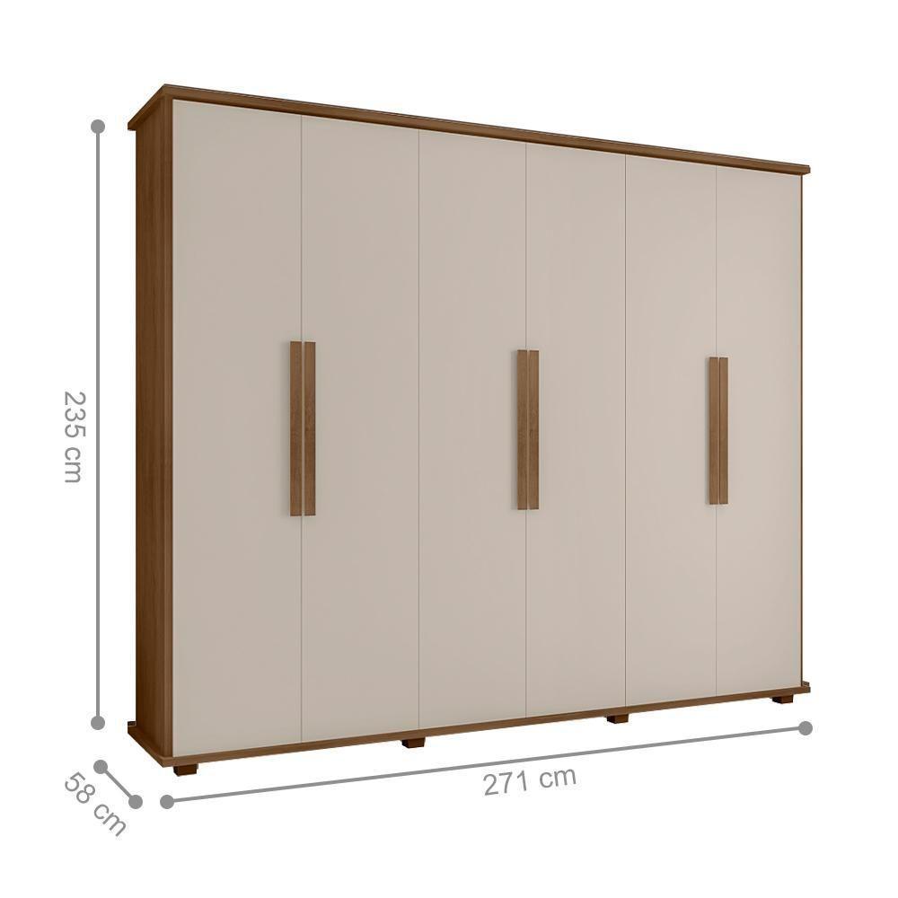 Guarda-roupa Com 4 Gavetas Bolzano Cinamomo Off White - 2