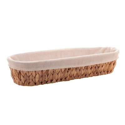 Cesta Oval De Fibra Natural Com Forro Em Tecido 2765 - Lyor