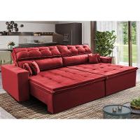 Sofá Retrátil E Reclinável 2,02m Luxos Cama Inbox Velusoft Vermelho - 1
