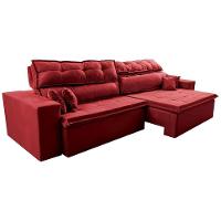 Sofá Retrátil E Reclinável 2,02m Luxos Cama Inbox Velusoft Vermelho - 2