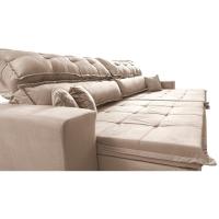 Sofá Retrátil E Reclinável 2,02m Luxos Cama Inbox Velusoft Bege - 3