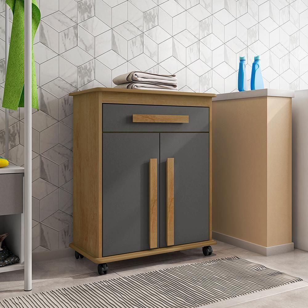 Multiuso Com 1 Gaveta Sunderland Cinamomo Grafite - 3