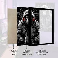 Quadro Decorativo Macaco Estiloso Moldura Cx Alta 40x60 Titulos Moldura Madeira - 6