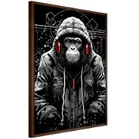 Quadro Decorativo Macaco Estiloso Moldura Cx Alta 40x60 Titulos Moldura Madeira - 7