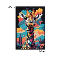 Quadro Decorativo Girafa Cores Moldura Cx Alta 40x60 Titulos Moldura Preta - 3