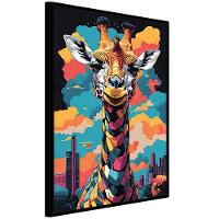 Quadro Decorativo Girafa Cores Moldura Cx Alta 40x60 Titulos Moldura Preta - 7